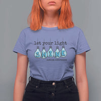 Let Your Light Shine Autism Awareness T Shirt For Women Light Bulb Autism Acceptance