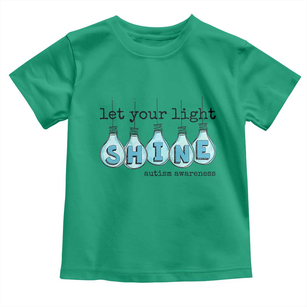 Let Your Light Shine Autism Awareness Toddler T Shirt Light Bulb Autism Acceptance