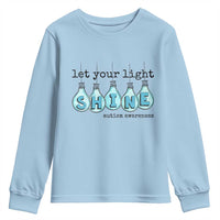 Let Your Light Shine Autism Awareness Youth Sweatshirt Light Bulb Autism Acceptance