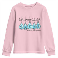 Let Your Light Shine Autism Awareness Youth Sweatshirt Light Bulb Autism Acceptance