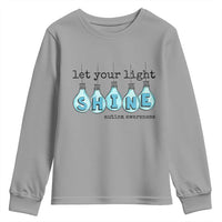 Let Your Light Shine Autism Awareness Youth Sweatshirt Light Bulb Autism Acceptance