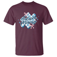 Autism Mama Coquette Puzzle Piece Pink Bow T Shirt