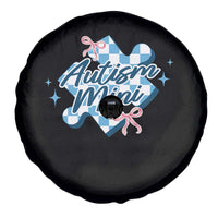 Autism Mini Coquette Puzzle Piece Pink Bow Spare Tire Cover