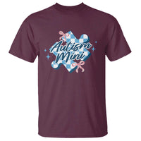 Autism Mini Coquette Puzzle Piece Pink Bow T Shirt