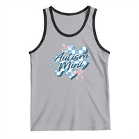 Autism Mini Coquette Puzzle Piece Pink Bow Tank Top