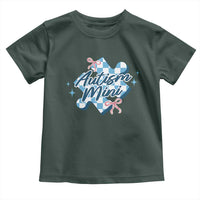Autism Mini Coquette Puzzle Piece Pink Bow Toddler T Shirt