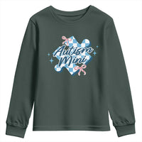 Autism Mini Coquette Puzzle Piece Pink Bow Youth Sweatshirt