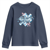Autism Mini Coquette Puzzle Piece Pink Bow Youth Sweatshirt