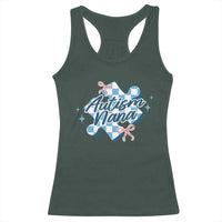 Autism Nana Coquette Puzzle Piece Pink Bow Racerback Tank Top