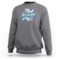 Autism Nana Coquette Puzzle Piece Pink Bow Sweatshirt