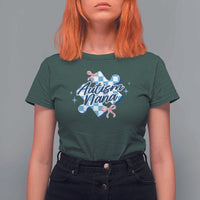 Autism Nana Coquette Puzzle Piece Pink Bow T Shirt For Women