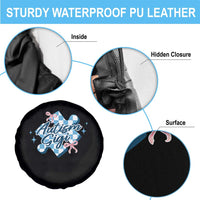 Autism Gigi Coquette Puzzle Piece Pink Bow Spare Tire Cover