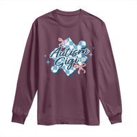 Autism Gigi Coquette Puzzle Piece Pink Bow Long Sleeve Shirt