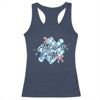 Autism Gigi Coquette Puzzle Piece Pink Bow Racerback Tank Top