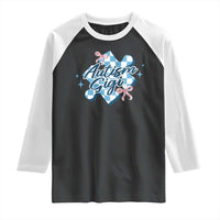 Autism Gigi Coquette Puzzle Piece Pink Bow Raglan Shirt