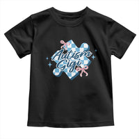 Autism Gigi Coquette Puzzle Piece Pink Bow Toddler T Shirt