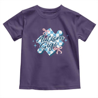 Autism Gigi Coquette Puzzle Piece Pink Bow Toddler T Shirt