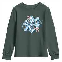 Autism Gigi Coquette Puzzle Piece Pink Bow Youth Sweatshirt