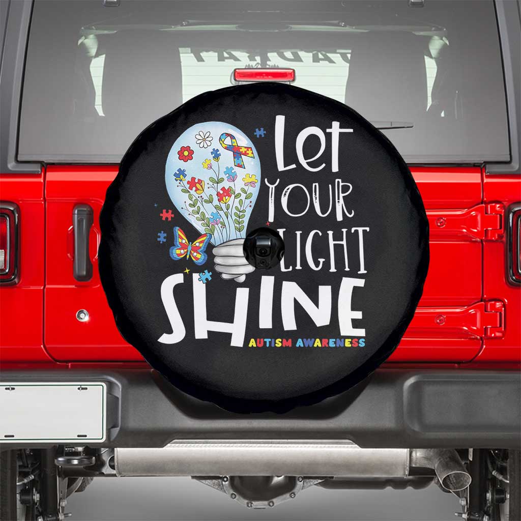 Autism Awareness Spare Tire Cover Let Your Light Shine Puzzle Ribbon Inspirational Quote