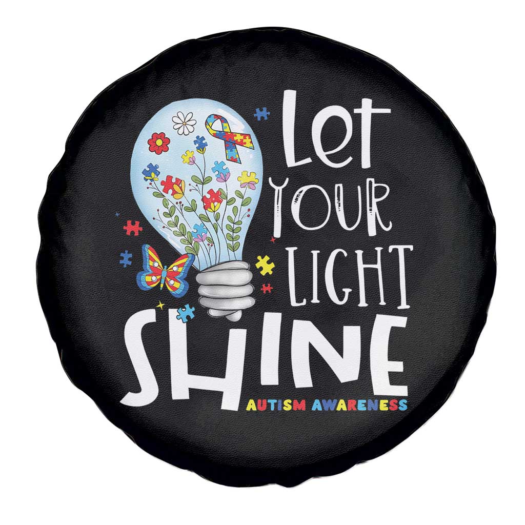 Autism Awareness Spare Tire Cover Let Your Light Shine Puzzle Ribbon Inspirational Quote