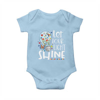 Autism Awareness Baby Onesie Let Your Light Shine Puzzle Ribbon Inspirational Quote
