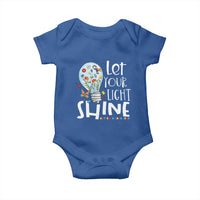 Autism Awareness Baby Onesie Let Your Light Shine Puzzle Ribbon Inspirational Quote