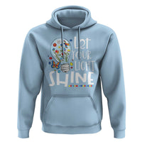 Autism Awareness Hoodie Let Your Light Shine Puzzle Ribbon Inspirational Quote