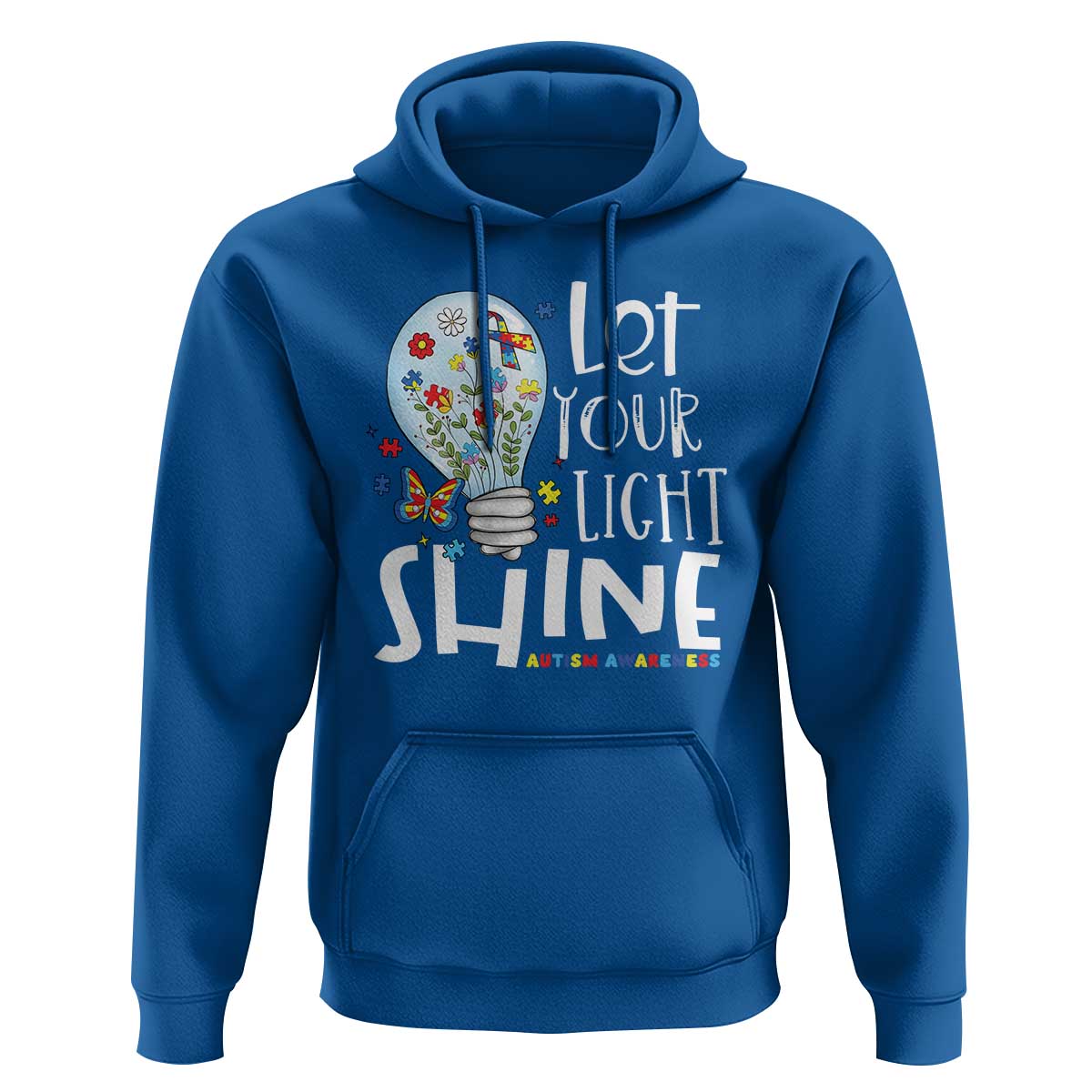 Autism Awareness Hoodie Let Your Light Shine Puzzle Ribbon Inspirational Quote
