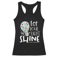 Autism Awareness Racerback Tank Top Let Your Light Shine Puzzle Ribbon Inspirational Quote