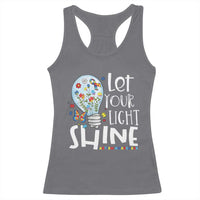 Autism Awareness Racerback Tank Top Let Your Light Shine Puzzle Ribbon Inspirational Quote