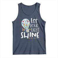 Autism Awareness Tank Top Let Your Light Shine Puzzle Ribbon Inspirational Quote