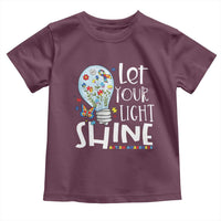 Autism Awareness Toddler T Shirt Let Your Light Shine Puzzle Ribbon Inspirational Quote