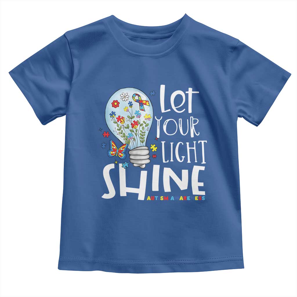 Autism Awareness Toddler T Shirt Let Your Light Shine Puzzle Ribbon Inspirational Quote