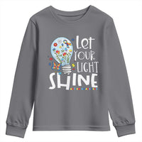 Autism Awareness Youth Sweatshirt Let Your Light Shine Puzzle Ribbon Inspirational Quote