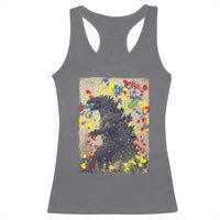Funny Autism Awareness Japanese Giant Monster Racerback Tank Top Colorful Puzzles