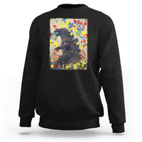 Funny Autism Awareness Japanese Giant Monster Sweatshirt Colorful Puzzles