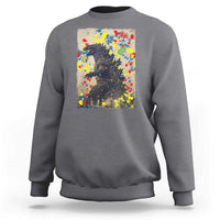 Funny Autism Awareness Japanese Giant Monster Sweatshirt Colorful Puzzles