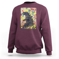 Funny Autism Awareness Japanese Giant Monster Sweatshirt Colorful Puzzles