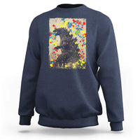 Funny Autism Awareness Japanese Giant Monster Sweatshirt Colorful Puzzles