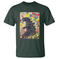 Funny Autism Awareness Japanese Giant Monster T Shirt Colorful Puzzles