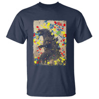 Funny Autism Awareness Japanese Giant Monster T Shirt Colorful Puzzles