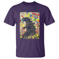 Funny Autism Awareness Japanese Giant Monster T Shirt Colorful Puzzles