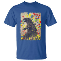 Funny Autism Awareness Japanese Giant Monster T Shirt Colorful Puzzles