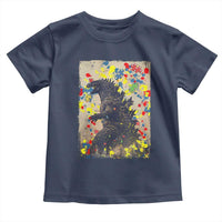 Funny Autism Awareness Japanese Giant Monster Toddler T Shirt Colorful Puzzles