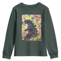 Funny Autism Awareness Japanese Giant Monster Youth Sweatshirt Colorful Puzzles