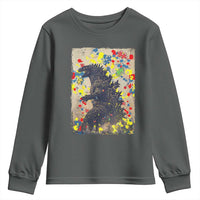Funny Autism Awareness Japanese Giant Monster Youth Sweatshirt Colorful Puzzles