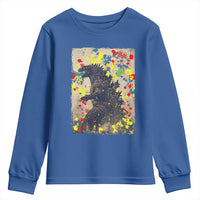 Funny Autism Awareness Japanese Giant Monster Youth Sweatshirt Colorful Puzzles