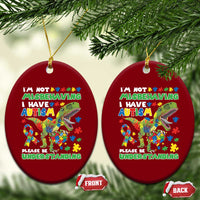 Funny Autism Awareness Dinosaur Ceramic Ornament I'm Not Misbehaving I Have Autism Please Be Understanding