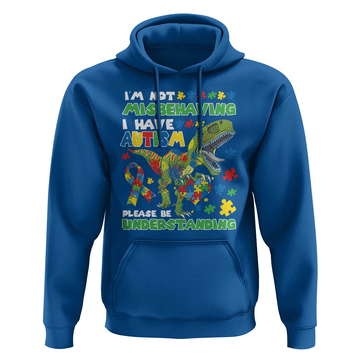 Funny Autism Awareness Dinosaur Hoodie I'm Not Misbehaving I Have Autism Please Be Understanding
