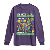 Funny Autism Awareness Dinosaur Long Sleeve Shirt I'm Not Misbehaving I Have Autism Please Be Understanding